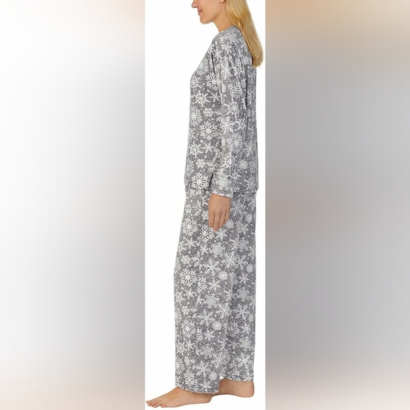 Nautica Women's 2 Piece Fleece Pajama Sleepwear Set Grey Large - Picture 3 of 8
